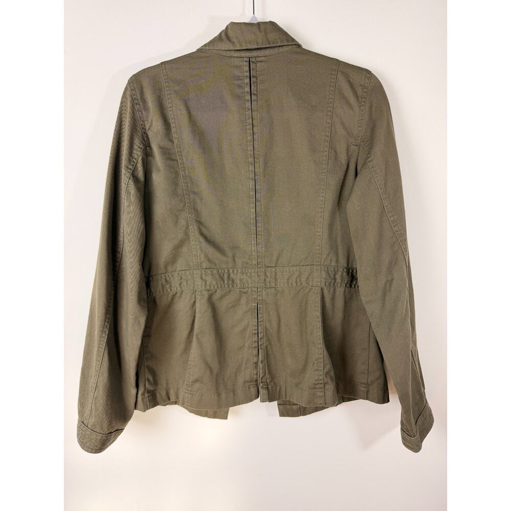 Ann Taylor LOFT Utility Jacket Size 6 Olive Cotton Military Style Blazer Spring - Picture 2 of 10